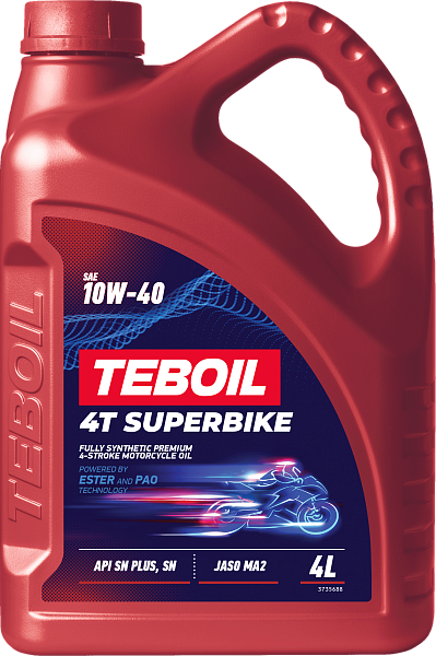 Синтетическое моторное масло TEBOIL 4T SUPERBIKE 10W-40