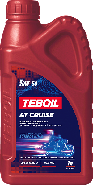 Синтетическое моторное масло TEBOIL 4T CRUISE 20W-50