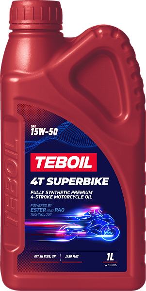 Синтетическое моторное масло TEBOIL 4T SUPERBIKE 15W-50