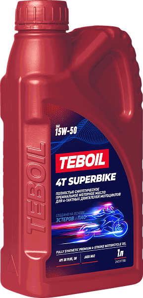 Синтетическое моторное масло TEBOIL 4T SUPERBIKE 15W-50