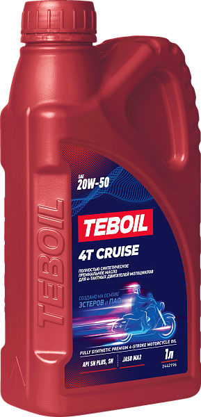 Синтетическое моторное масло TEBOIL 4T CRUISE 20W-50